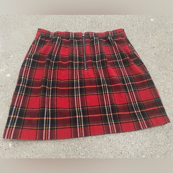 Hollister Ultra High-rise Wool Plaid Flannel mini Skirt size large - Picture 6 of 9